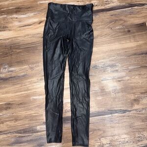 Spanx faux leather black leggings Medium